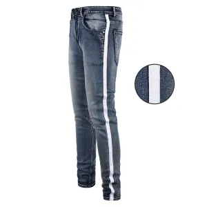 All-match Slim Pants High Street Trend Men's Knee Hole Trousers