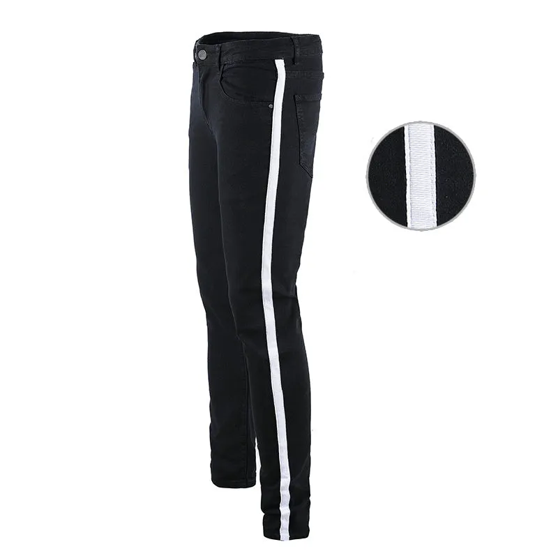 All-match Slim Pants High Street Trend Men's Knee Hole Trousers