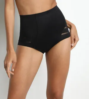 Black High-Waist Flat Tummy Briefs  Dim Silhouette Elegance