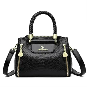 Black Women Soft Leather Handbag