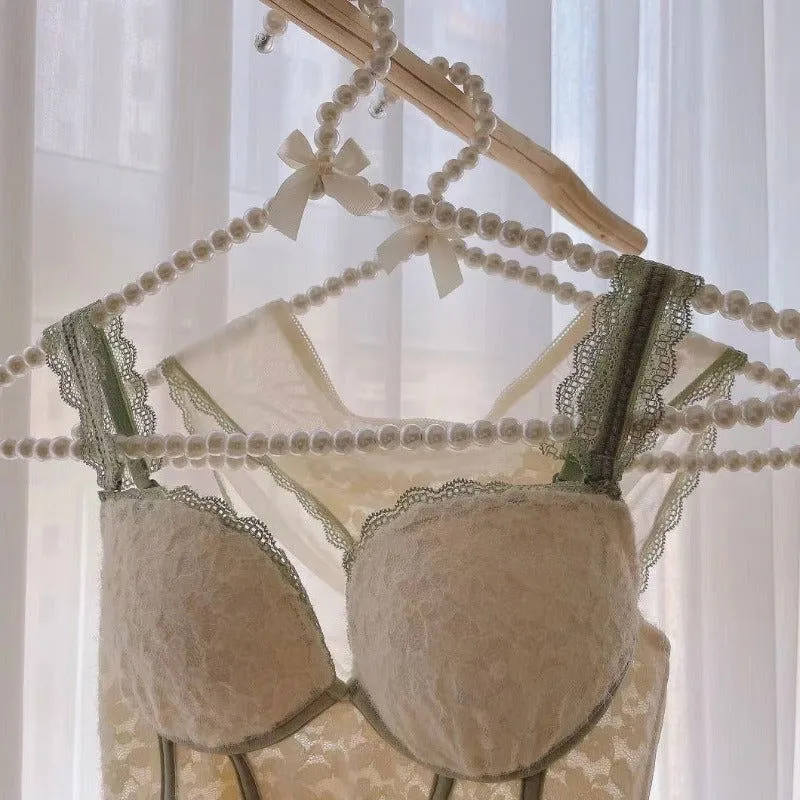 Brown Corset Top Lace Lingerie Set