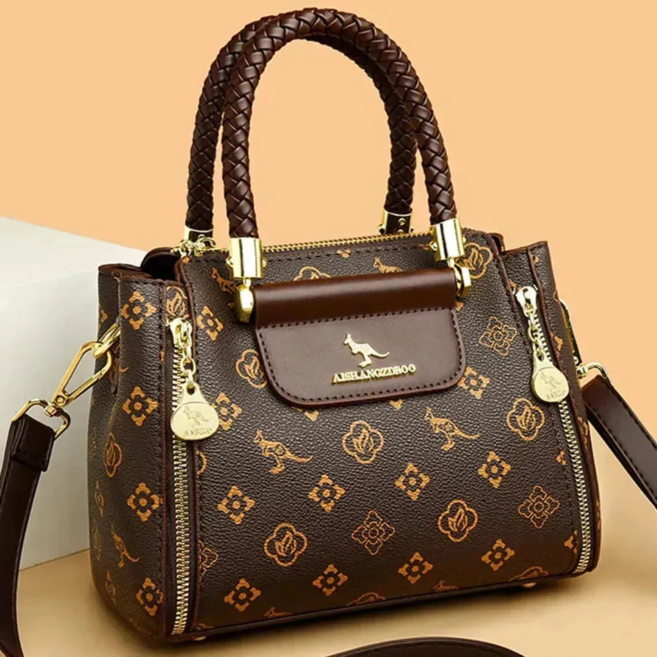 Brown Women Soft Leather Handbag