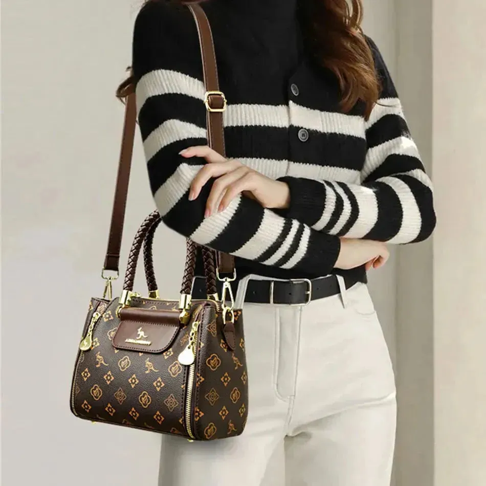 Brown Women Soft Leather Handbag