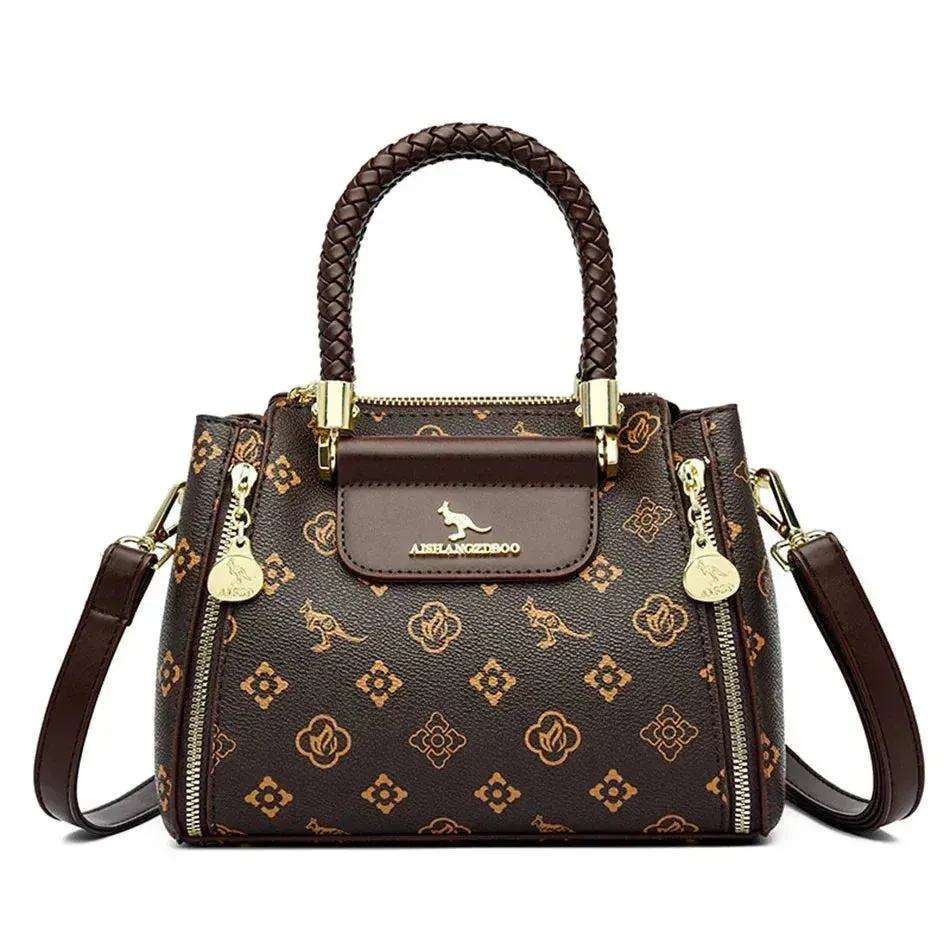 Brown Women Soft Leather Handbag