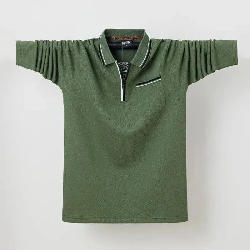 Casual Polo Shirt Men with Chest Pocket