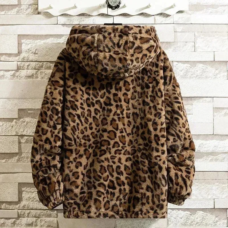 Casual Printed Hooded Men Fleece Jacket