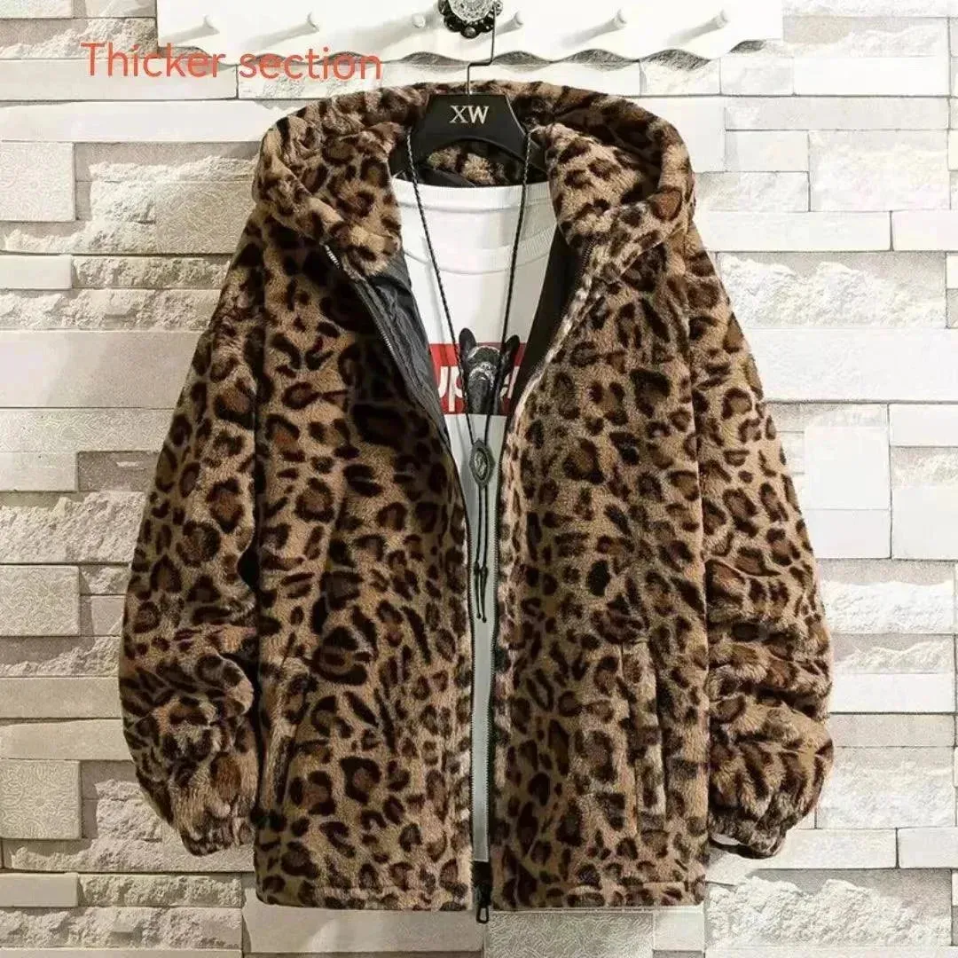 Casual Printed Hooded Men Fleece Jacket