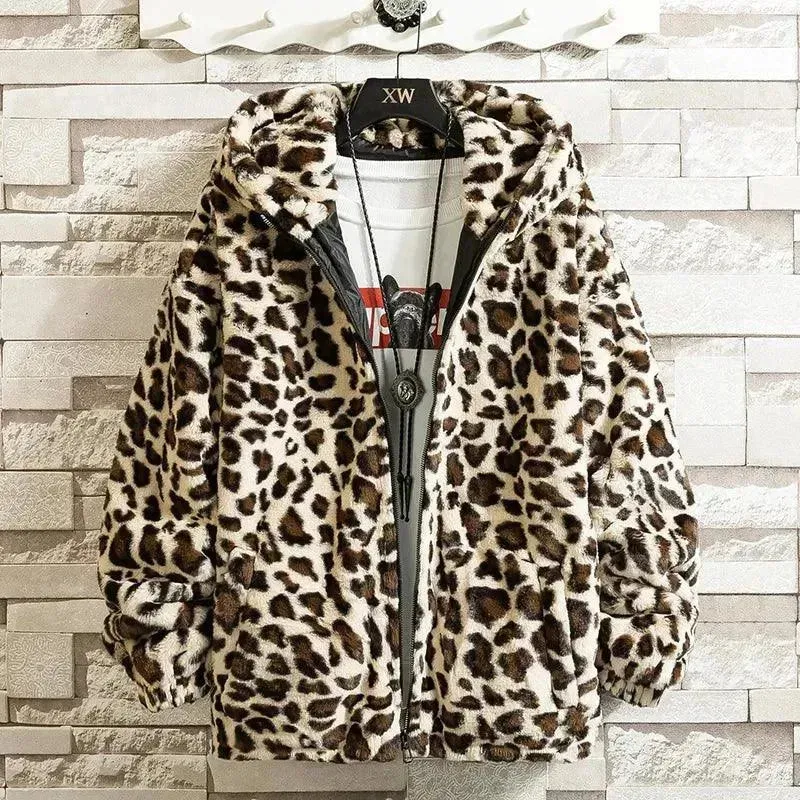 Casual Printed Hooded Men Fleece Jacket