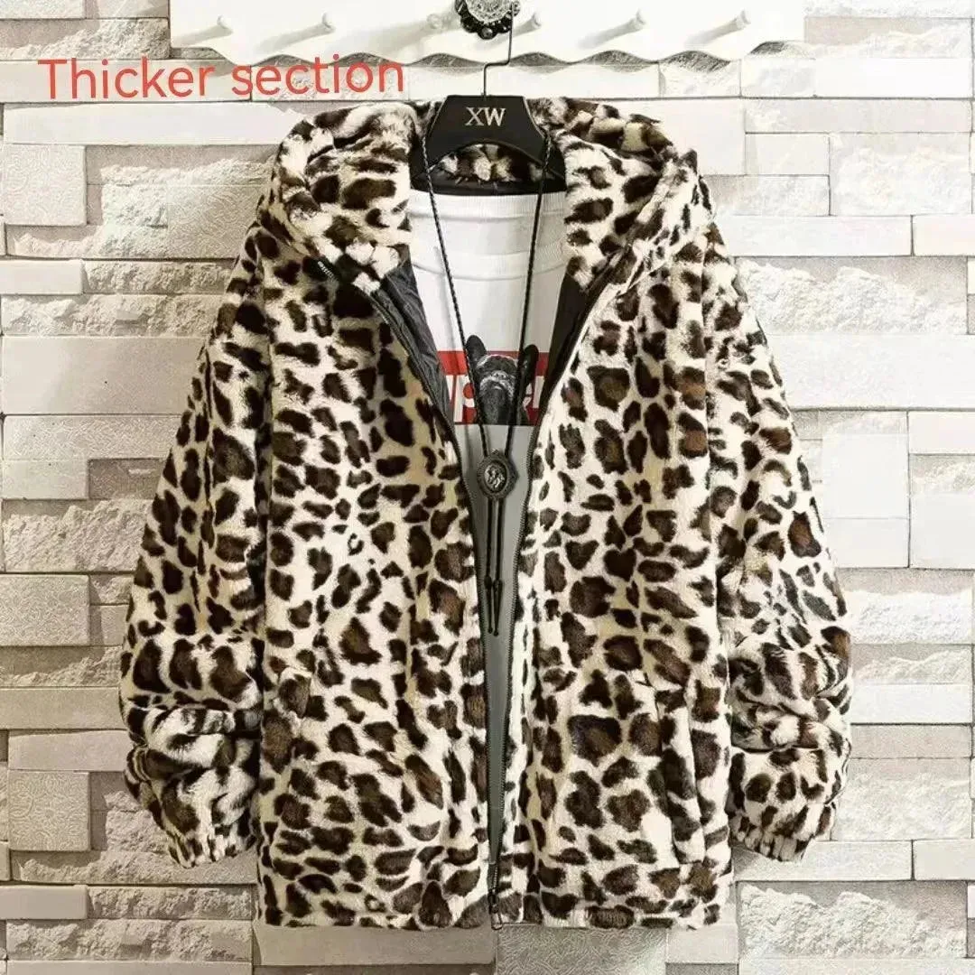 Casual Printed Hooded Men Fleece Jacket