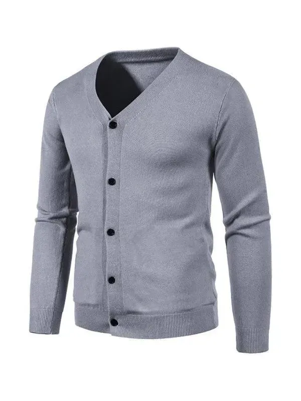Casual Solid Men Cardigan Sweater