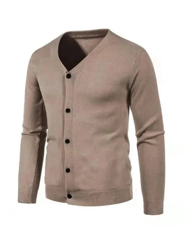 Casual Solid Men Cardigan Sweater