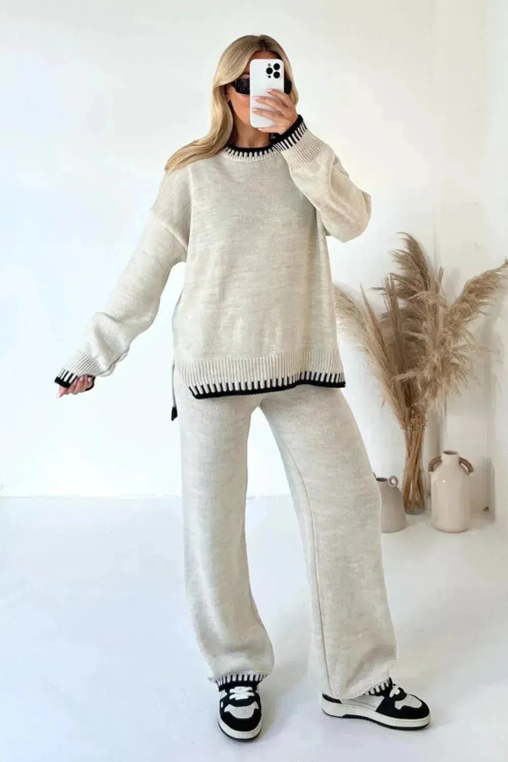 Casual Women Wool Lounge  Two-Piece Set