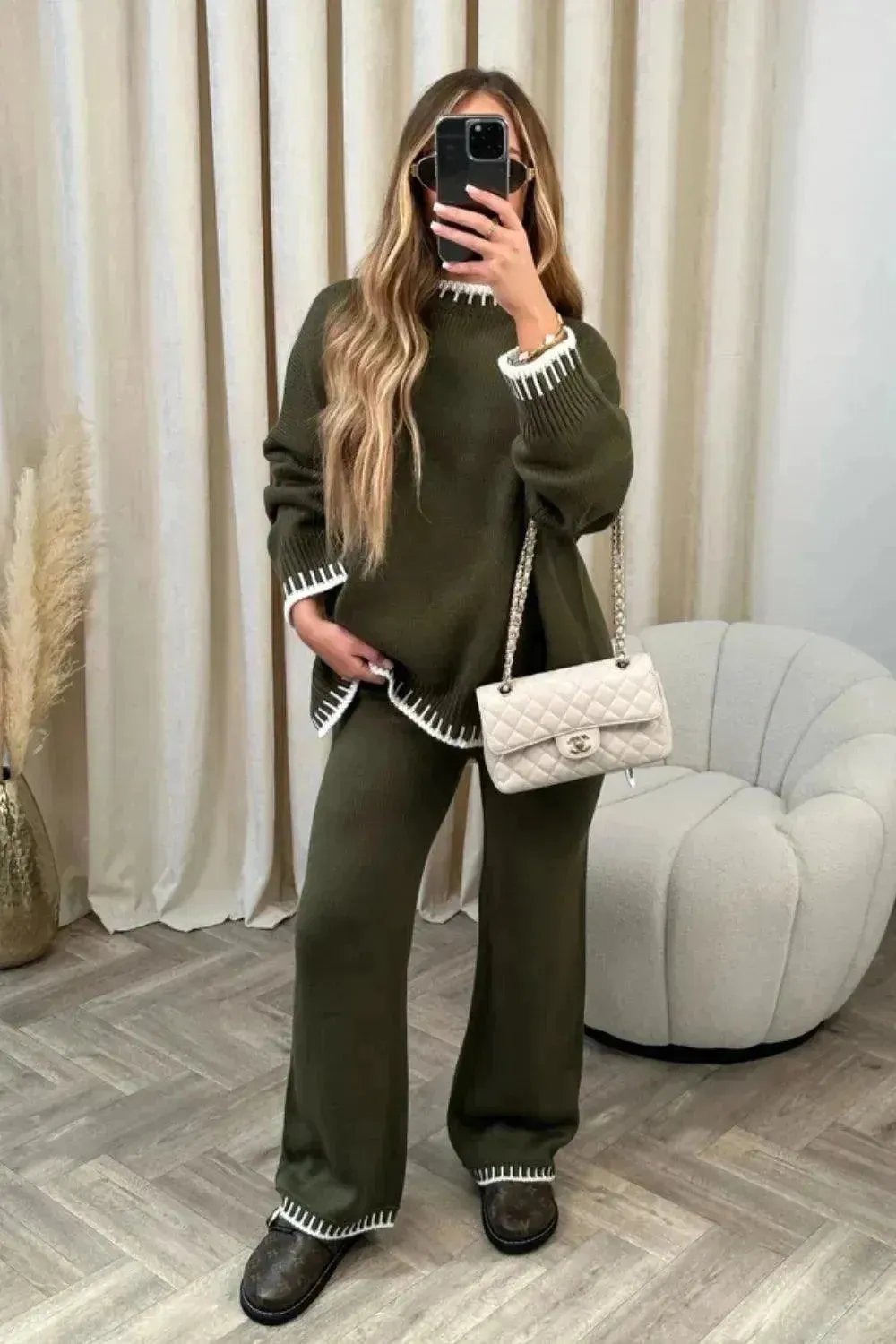 Casual Women Wool Lounge  Two-Piece Set