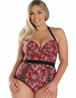 Curvy Kate Maya CS4627 UW Halterneck Swimsuit Red