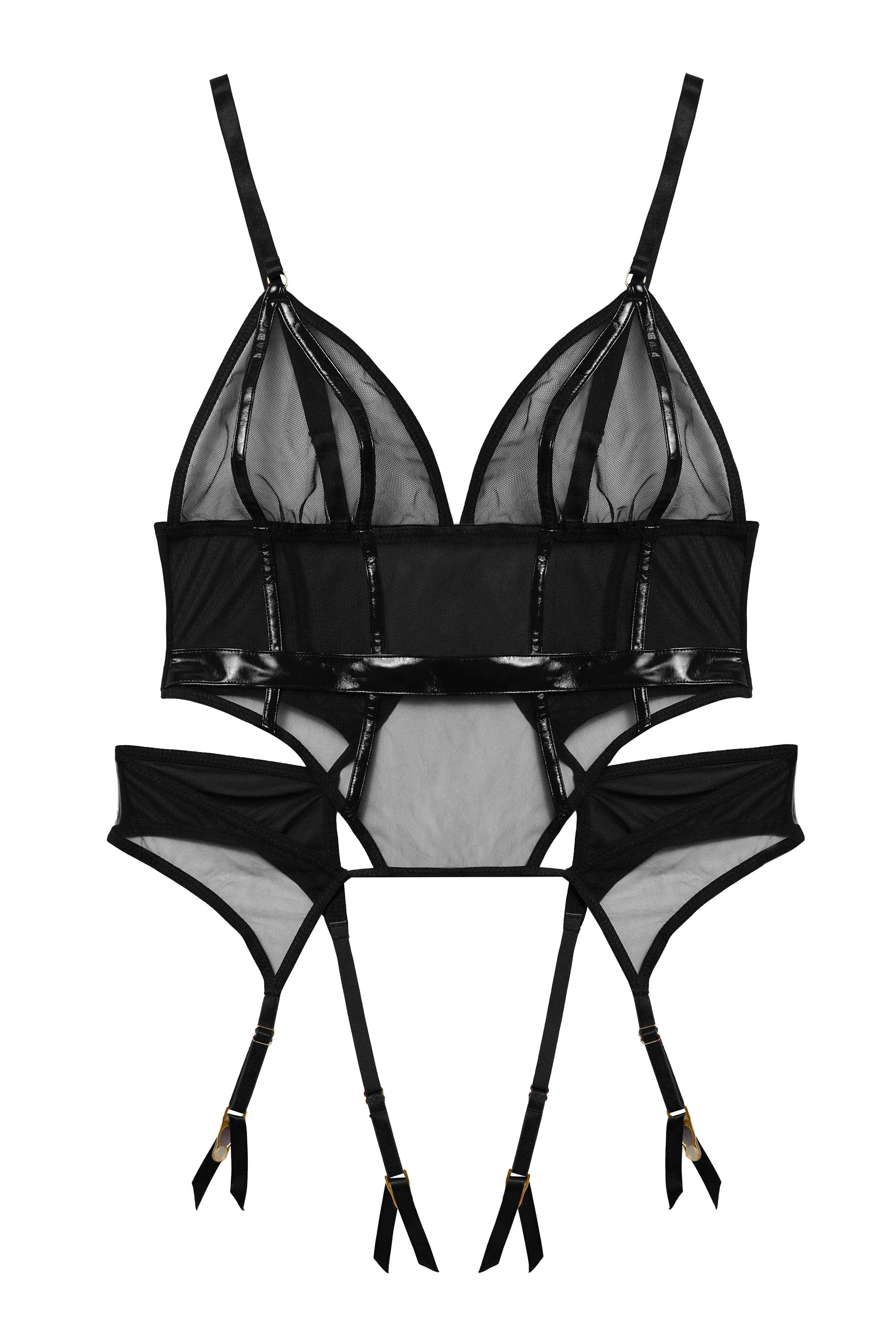 Hustler Kelly Black PVC Soft Cup Basque