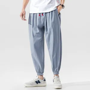 Loose Linen Casual Pants Cropped Trousers