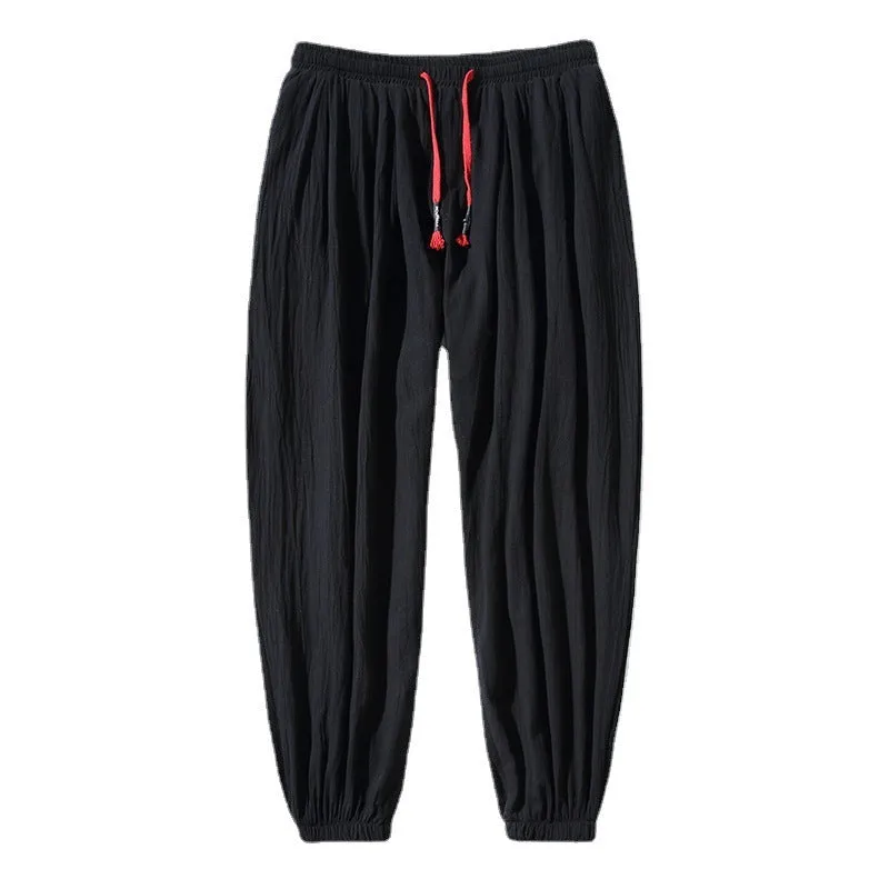 Loose Linen Casual Pants Cropped Trousers