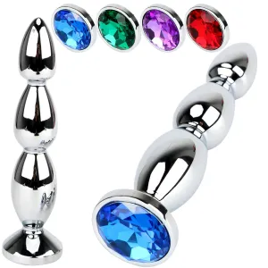 Lulu Anal Stud Plug Crystal Jewel Butt Stainless Steel Metal BDSM Large Sex Toy