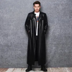 Men's Casual Leather Overcoat
