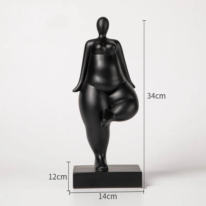Modern Simple Fat Woman Abstract Figure Sculpture Home Living Room Hotel Window Crafts Furnishings