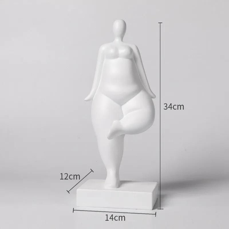 Modern Simple Fat Woman Abstract Figure Sculpture Home Living Room Hotel Window Crafts Furnishings