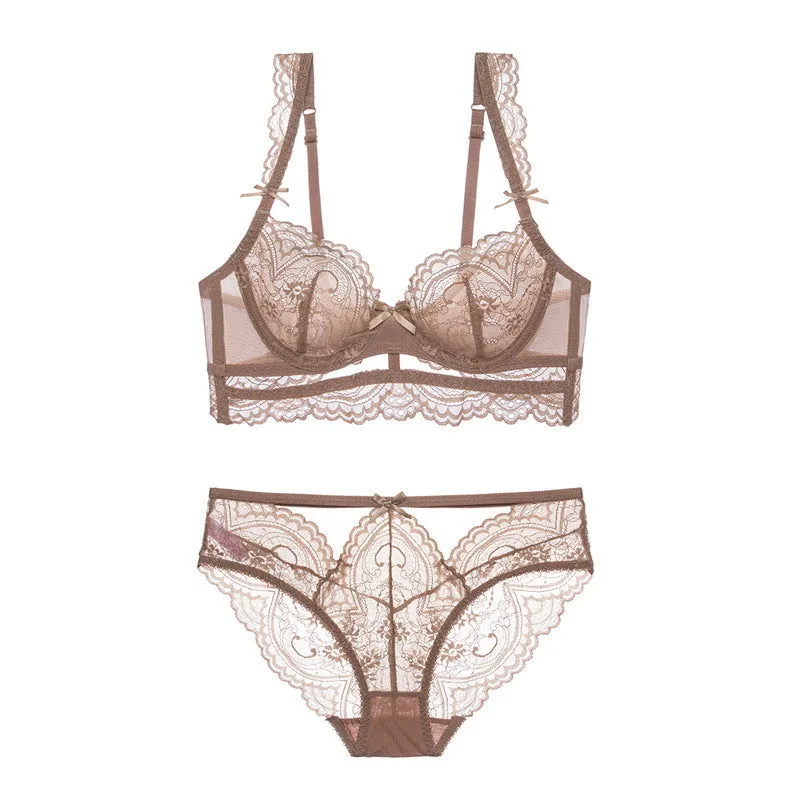 Nude See through Ultra-thin Lingerie Set