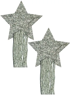 Pastease Tassle Glitter  Stars - Silver O/S