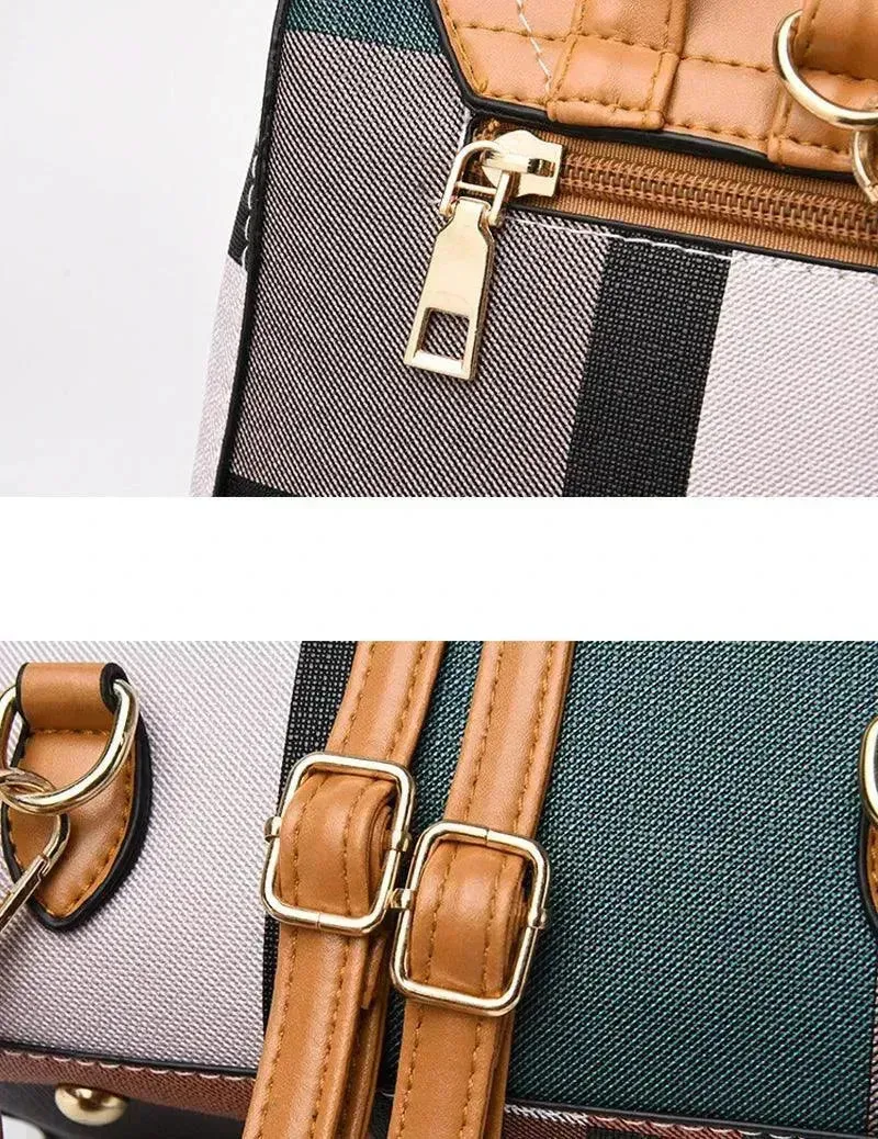 Plaid Casual Backpack Crossbody