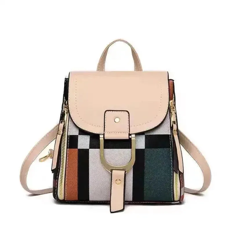 Plaid Casual Backpack Crossbody