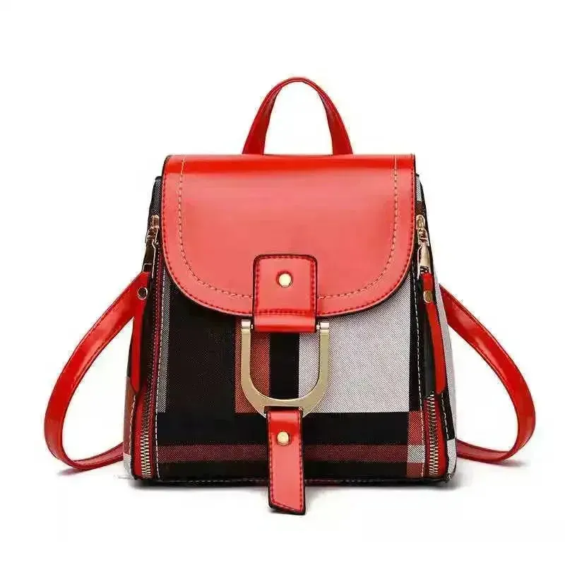 Plaid Casual Backpack Crossbody