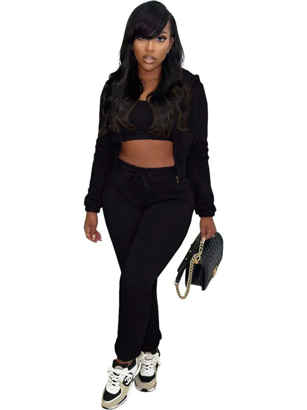 Relaxed Women Casual Hoodie Three-Piece Set