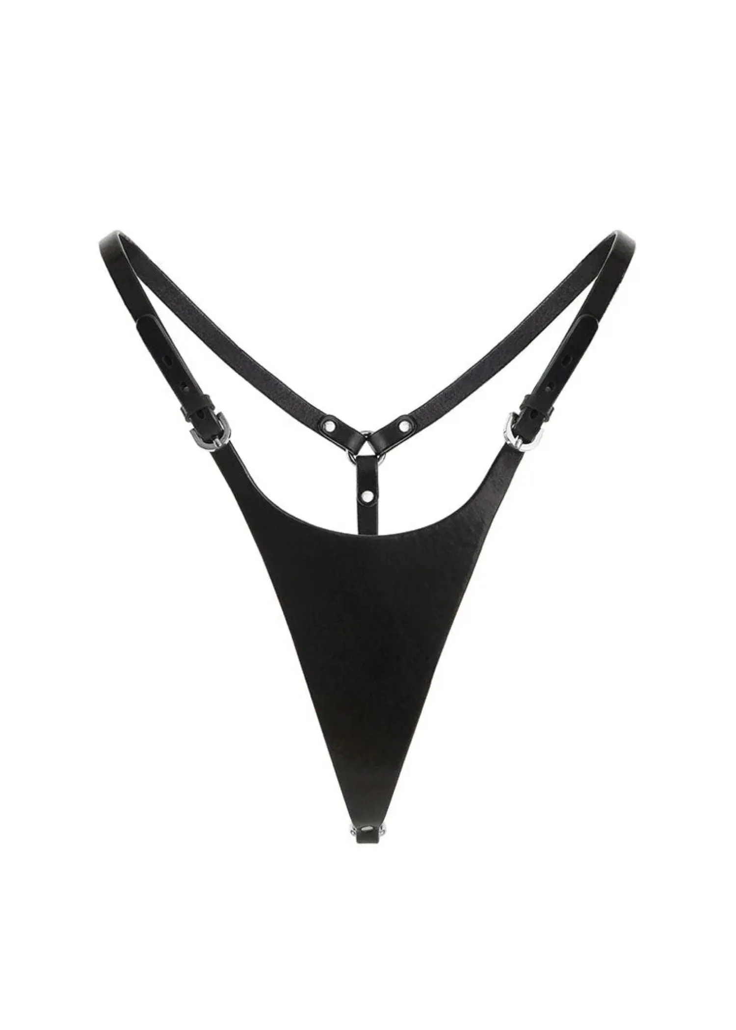 Selena Leather Thong (Black)