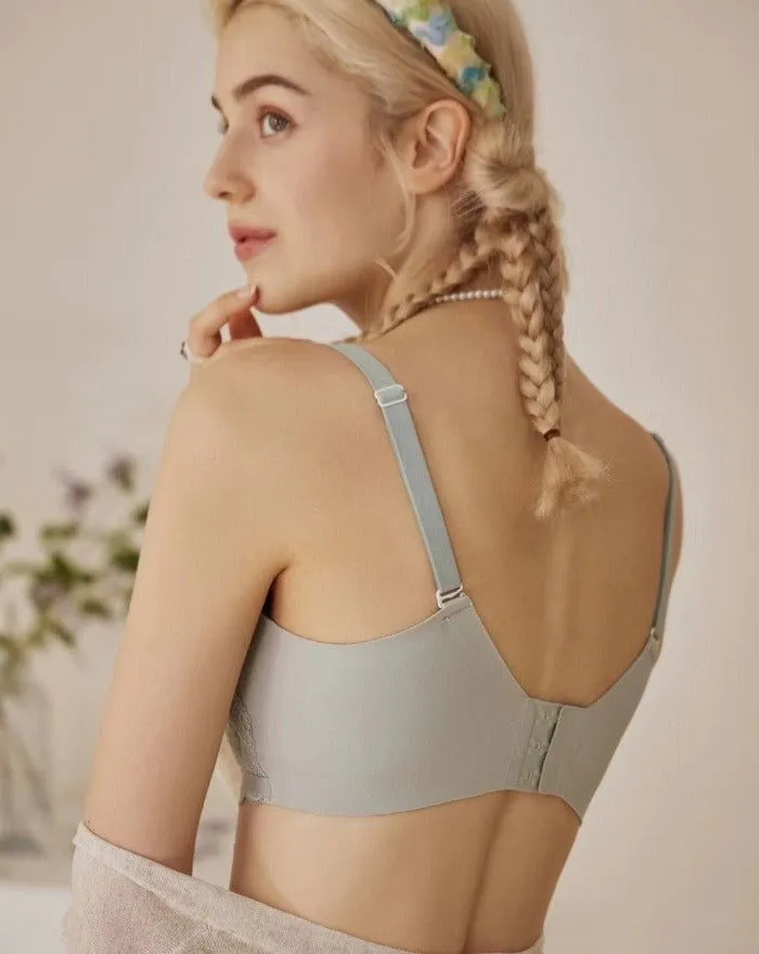 Sexy Laced Wireless Bra with Seamless Underwear Lingerie Set
