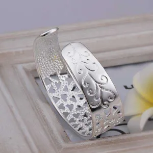 silver plated Full Small Hearts men bracelet jewerly accessories SMTB2 1 ELY