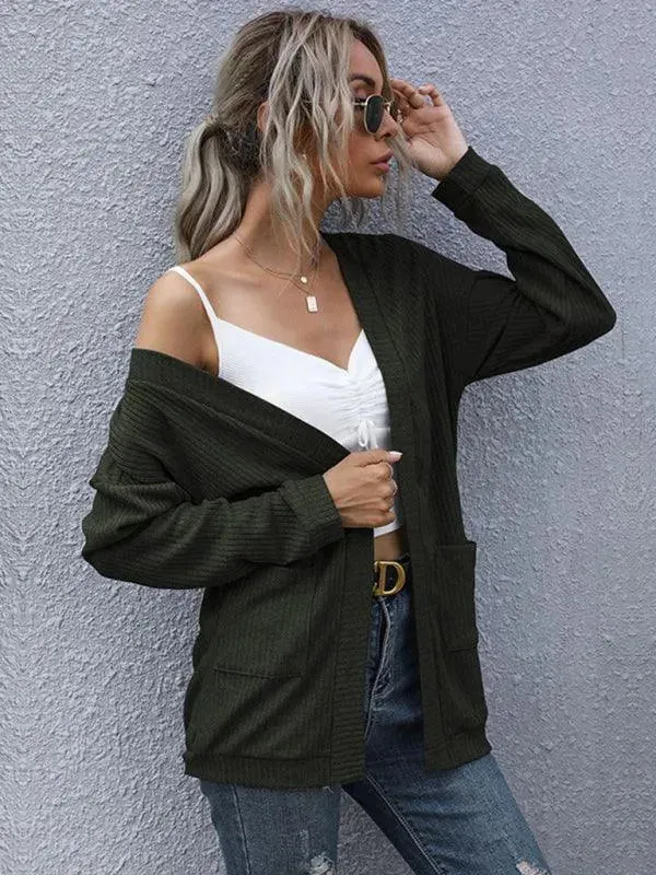 Solid Casual Long Women Cardigan Sweater