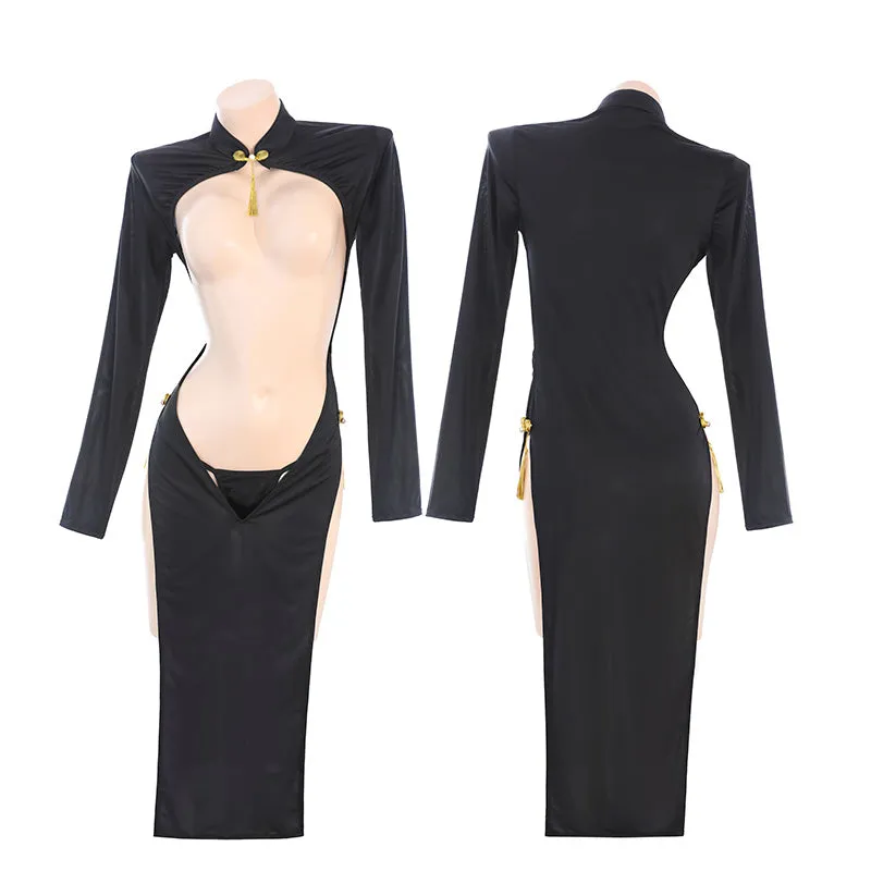 T-6700 2025 New Style Reversible Sexy and Playful Cheongsam High - slit Fun Dress