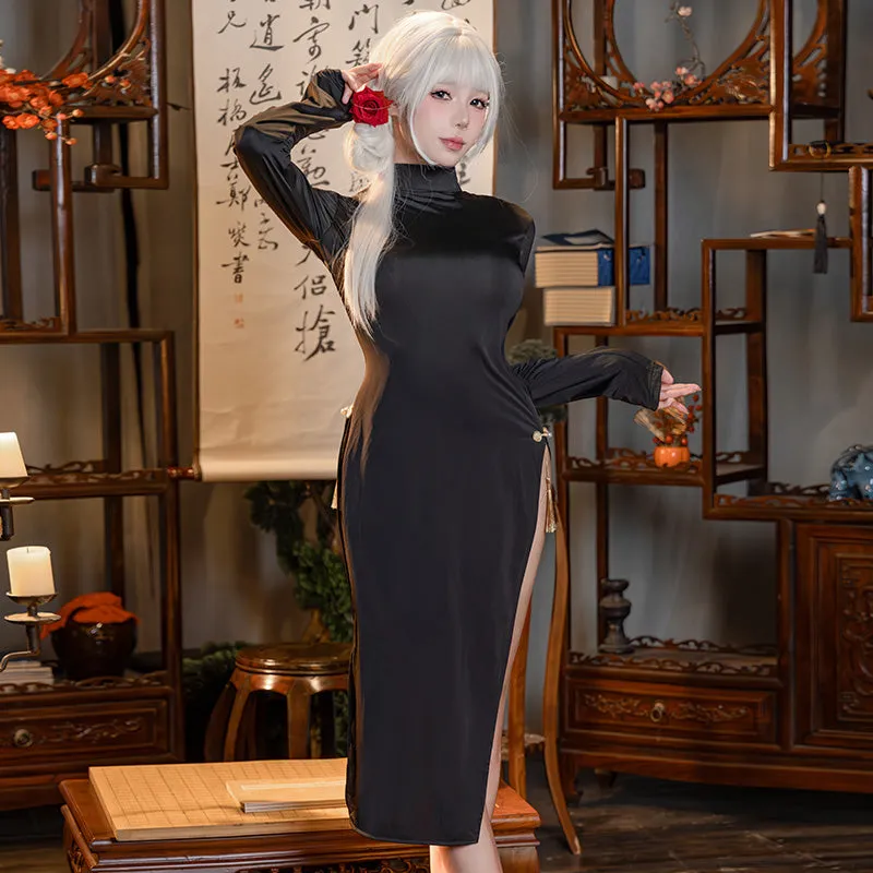 T-6700 2025 New Style Reversible Sexy and Playful Cheongsam High - slit Fun Dress