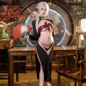 T-6700 2025 New Style Reversible Sexy and Playful Cheongsam High - slit Fun Dress