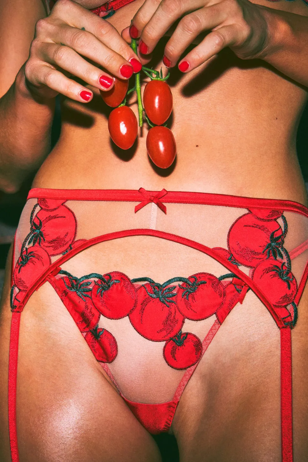 Tomato Embroidery G-String