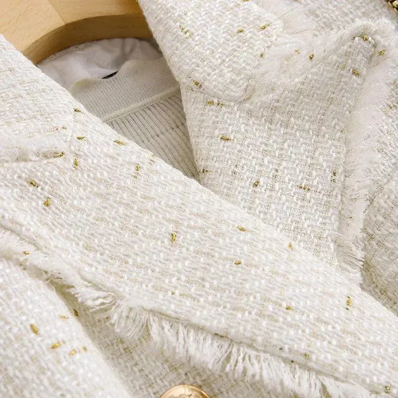 Tweed Blazer Women - Casual - Plain-Solid