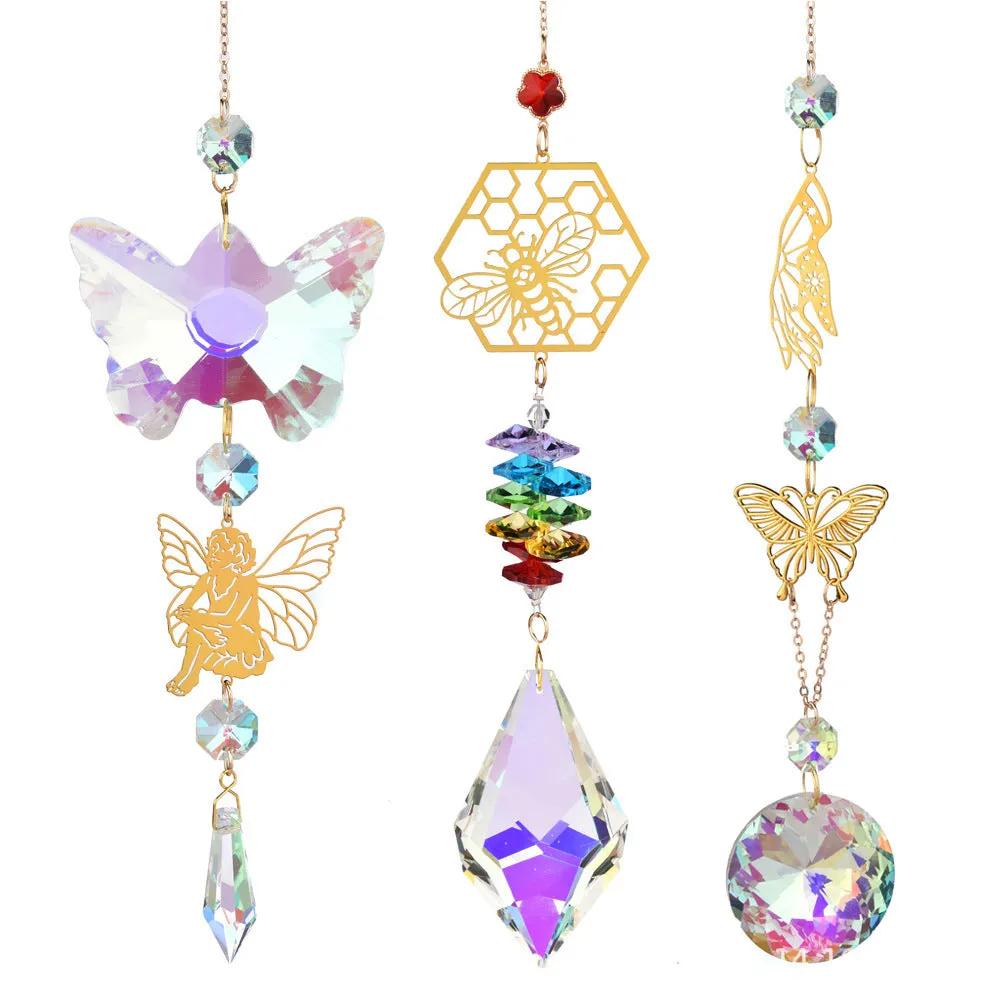 Window Decoration Large Crystal Butterfly Bee Angel Sun Catcher