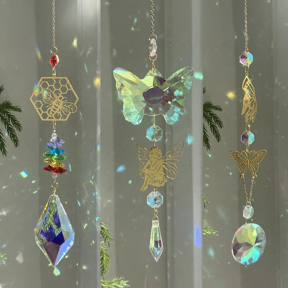 Window Decoration Large Crystal Butterfly Bee Angel Sun Catcher