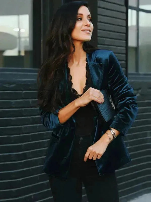 Women Casual Slim Velvet Blazer