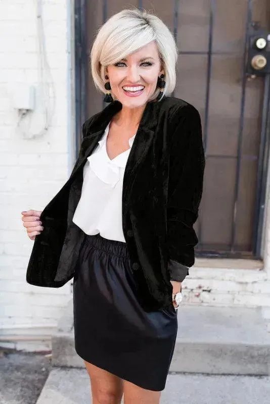 Women Casual Slim Velvet Blazer
